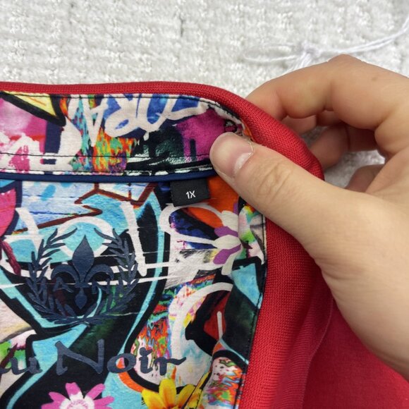 Lot x3 Bulk Au Noir Men's Short Sleeve Polo Shirt Size 1X Red / Black / Dots - Picture 5 of 14